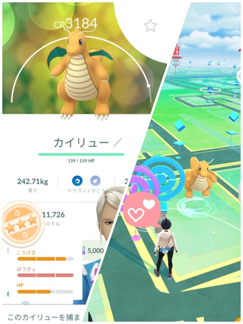 ポケモンgo 野生のカイリュー 野生のマンダ 無イベント時の野生湧きが一番面白い 気ままに ポケモンの巣窟