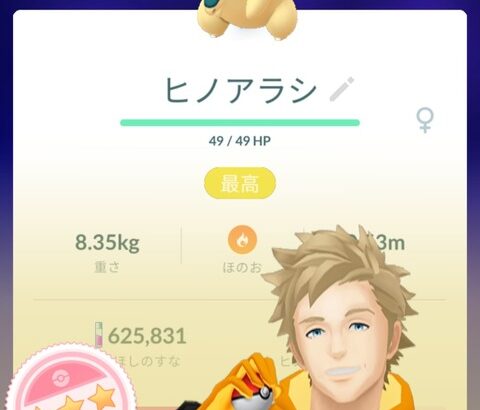 【ポケモンGO】「Sヒノアラシ100％」をゲット！こいつどうしたら良い！？