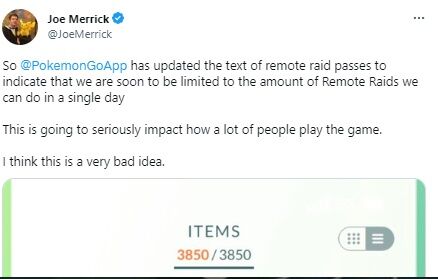 【ポケモンGO】リモートレイドパス1日の使用回数を制限するという噂