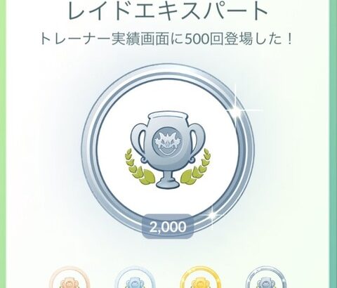 【ポケモンGO】「レイドエキスパートメダル」今どれくらい集めてる？