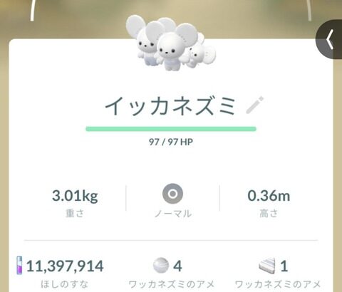 【ポケモンGO】3匹イッカネズミ手に入れた奴いる？