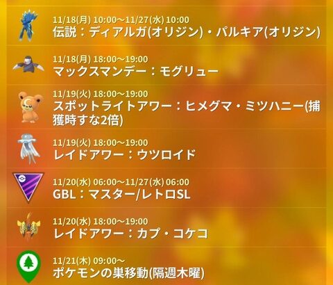 【ポケモンGO】イベント「ワイルドウィーク」開催！【11月18日～22日】