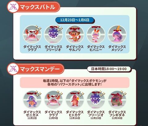 【ポケモンGO】本日18時から「ダイマックスクラブのマックスマンデー」