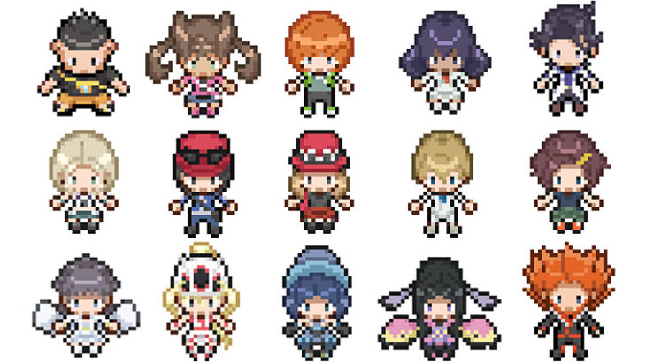 ポケモンXYのネームドキャラを「BW風の32×32のドット絵」にする