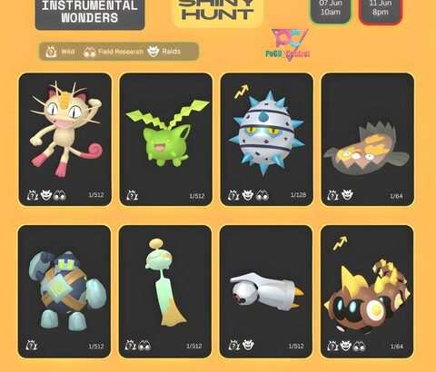 【ポケモンGO】6月7日~11日ピックアップポケモン色違い率