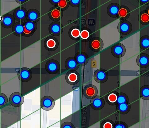 【ポケモンGO】ポケスト申請「スポットのないセルを色分け判別」する方法