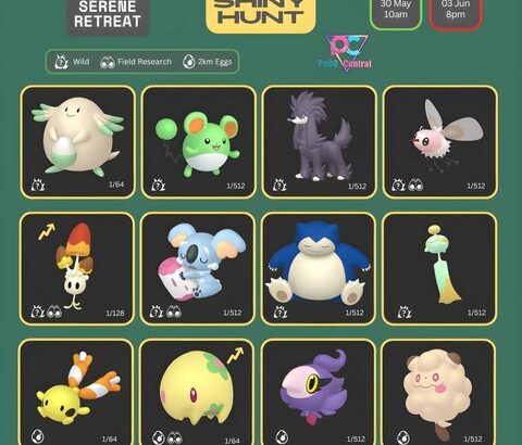 【ポケモンGO】現イベント「穏やかな山荘」のピックアップ色違い率