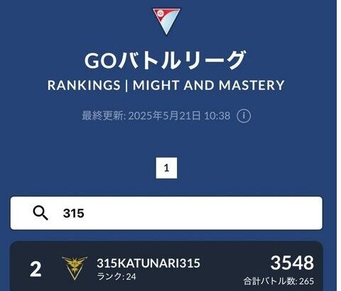 【ポケモンGO】GBL、勝率9割の男