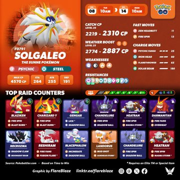 【ポケモンGO】伝説レイドに「ソルガレオ」が出現中