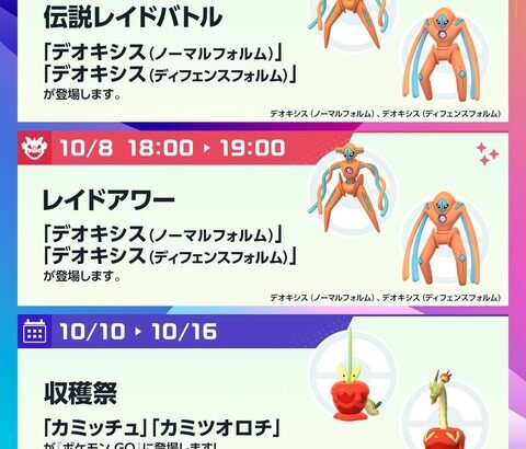 【ポケモンGO】明日から伝説レイドにデオキシスNとDが登場