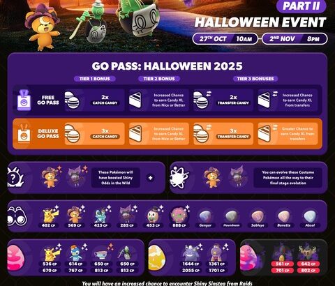 【ポケモンGO】明日から「ハロウィン2025パート2」が開催【10月26日~11月2日】