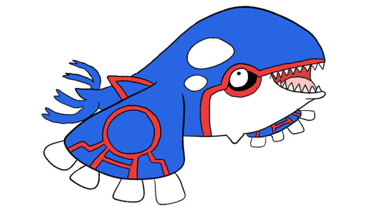 俺が描いた伝説ポケモン「カイオーガ」をカッコよくアレンジしてくれ！