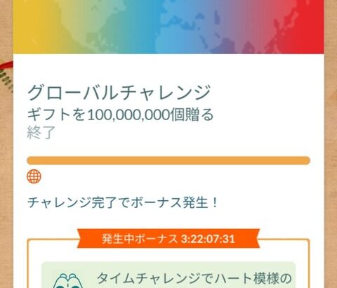 【ポケモンGO】グローバルチャレンジ達成、パッチールタスク解禁