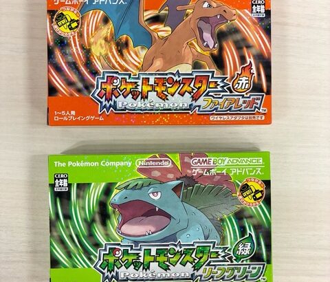 ポケットモンスター ファイアレッド、リーフグリーンが🔹ゲームボーイアドバンス版再現パッケージ 🔹ガラス製モンスターボールオブジェ！
