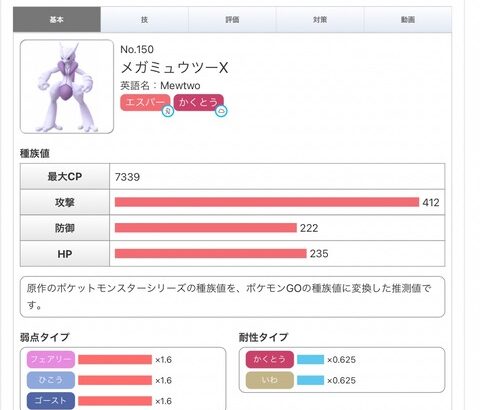 【ポケモンGO】メガミュウツーの最大CPが凄い