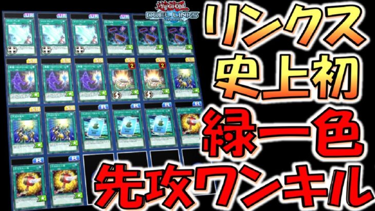 【多分史上初】リンクスで緑一色！ デッキ全部魔法カードで先攻ワンキルしてみた【遊戯王デュエルリンクス】【Yu-Gi-Oh! DUEL LINKS FTK】