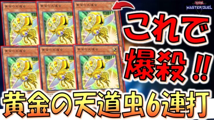 【謎のてんとう虫悪用】手札から見せるだけで回復！ 黄金の天道虫６連打で8000バーン＆死体蹴りしてみた【遊戯王マスターデュエル】【Yu-Gi-Oh! Master Duel  FTK】