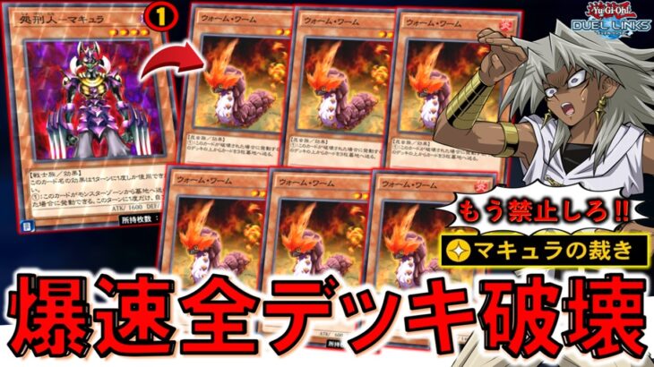 【もう禁止しろ】スキルでサーチ出来るからリミット１は無意味！ 処刑人－マキュラでウォームワーム６連打デッキ破壊先攻ワンキル【遊戯王デュエルリンクス】【Yu-Gi-Oh! DUEL LINKS FTK】